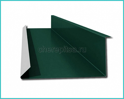 Планка примыкания нижняя 250x122x2000мм покрытие Полиэстер цвет RAL 6005 длина 2м толщина 0,45мм