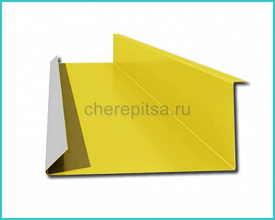 Планка примыкания нижняя 250x122x2000мм покрытие Полиэстер цвет RAL 1018 длина 2м толщина 0,45мм