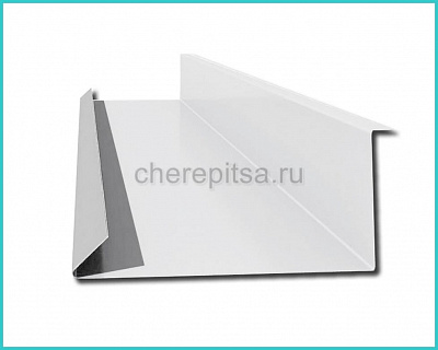 Планка примыкания нижняя 250x122x2000мм покрытие Полиэстер цвет RAL 9003 длина 2м толщина 0,4мм