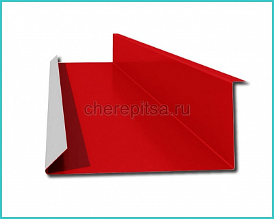 Планка примыкания нижняя 250x122x2000мм покрытие Полиэстер цвет RAL 3020 длина 2м толщина 0,45мм