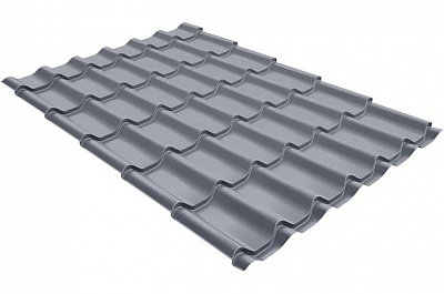 Металлочерепица Grand Line Классик покрытие Satin цвет RAL 9006 толщина 0,5мм