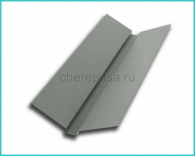 Планка ендовы верхняя 76x76x2000мм покрытие Полиэстер цвет RAL 7005 толщина 0,45мм
