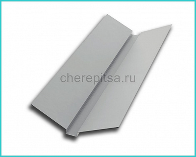 Планка ендовы верхняя 76x76x2000мм покрытие Полиэстер цвет RAL 7004 толщина 0,4мм