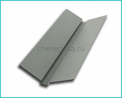 Планка ендовы верхняя 76x76x2000мм покрытие Цинк цвет ЦИНК толщина 0,4мм